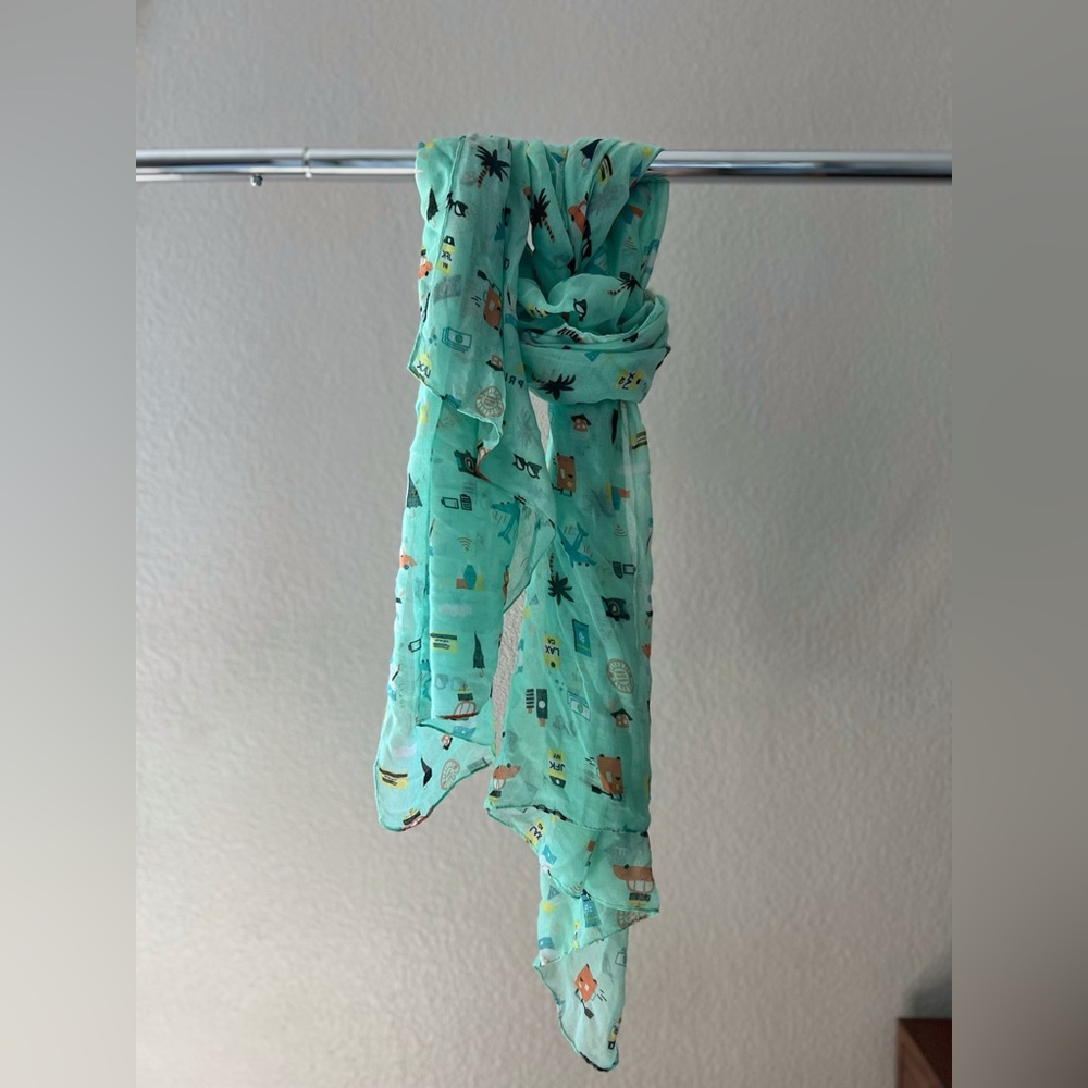 Travel Themed Scarf by Printed Village
